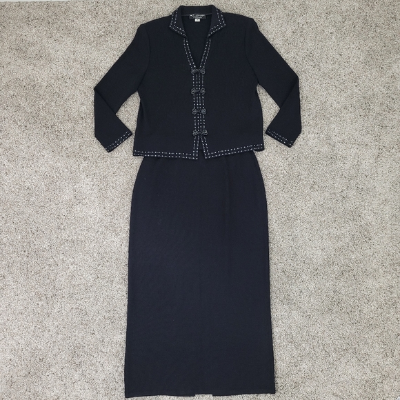 St. John Dresses & Skirts - St. John Evening Embellished Zip Blazer and Basic Santana Skirt Set